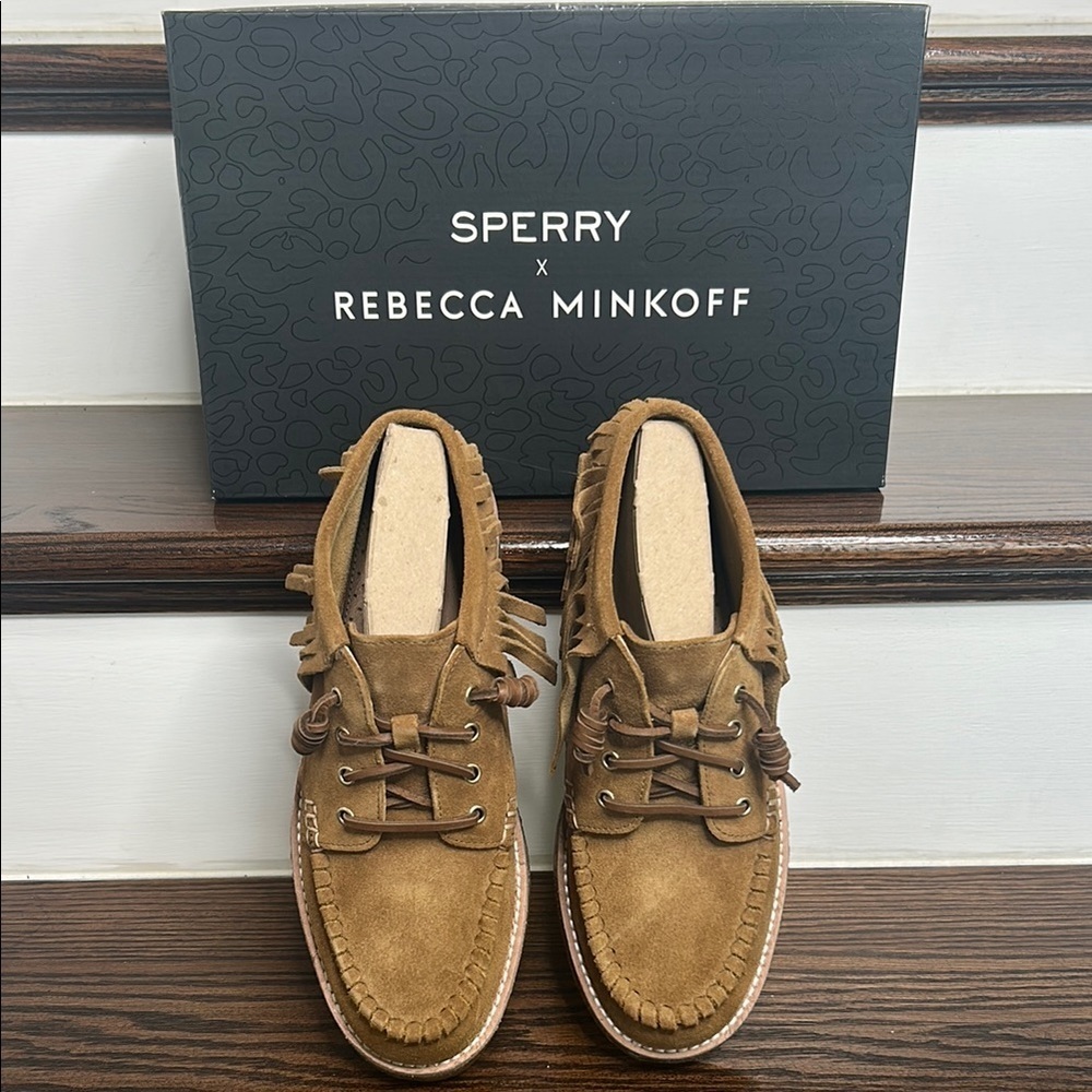 Rebecca Minkoff x Sperry Collab. Women’s Brown Fringe Chukka Suede Booties,9.5M - Picture 2 of 13